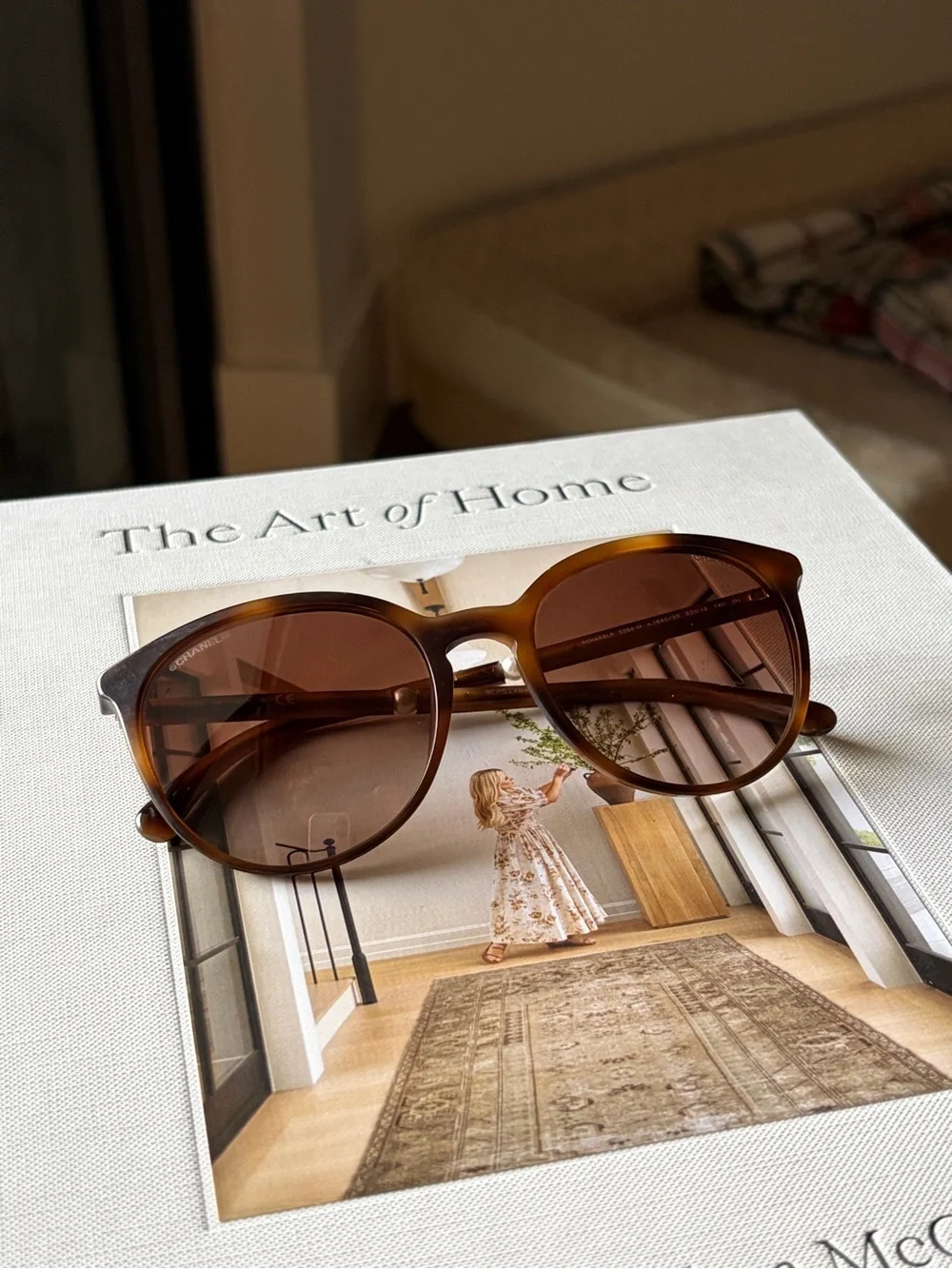 Chanel 5394-H Tortoiseshell Pearl Cat Eye Sunglasses 53mm